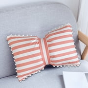 Chmadoxn Striped With Wool Pillow Bow Pillow Cushion Bow Pillow Lumbar Pillow For Living Room Bedroom Office 19.6x13 Inch Removable Pillow Velvet pillows