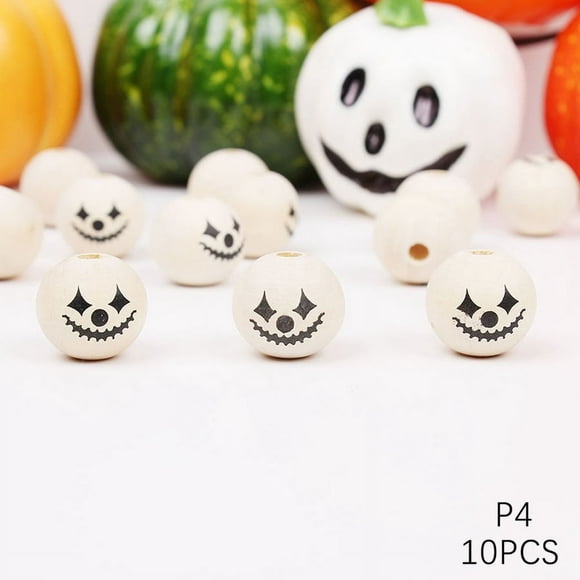 10 Pcs Perles Mélangées d'Halloween pour Bricolage d'Halloween, Fournitures de Décoration pour la Maison