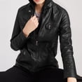 thumbnail image 4 of LOVZFMLL Jackets for Women's Solid Color Long Sleeved Leather Jacket Zippered Jacket Pocket Women's Spring Short Jacket, 4 of 6