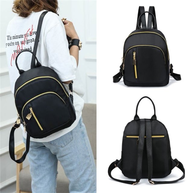 Women´s Handbag School Backpack Black Shoulder Travel Bag Rucksack Mini Backpack