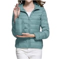 thumbnail image 1 of WRKEKC Lightweight Hooded Parka for Women, Solid Color Long Sleeve Full Zip Coat with Secure Pockets and Ribbed Cuffs, Transitional Season Layer Light Blue S, 1 of 7