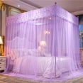 thumbnail image 1 of Princess Style Bed Canopy, Usavan Elegant Lace Ruffled Mosquito Net, Three Door Floor Length Polyester Bed Curtain for Bedroom Decoration, 1 of 6