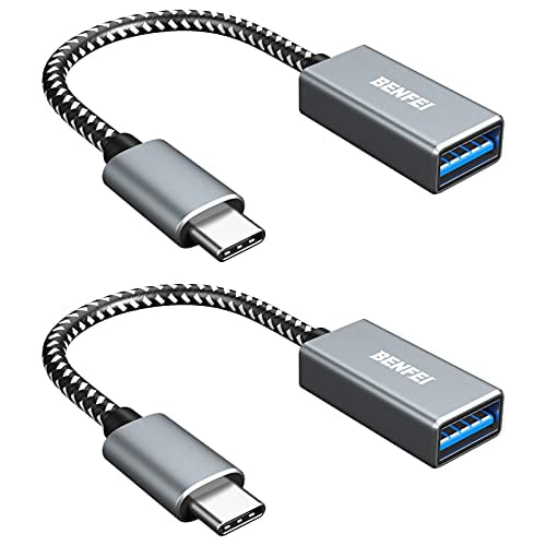 USB C to USB 3.0 Adapter, Benfei 2 Pack USB C to A Male to Female Adapter Compatible with MacBook 2019 2018 2017, Samsung Galaxy Note 8, Galaxy S8 S8+