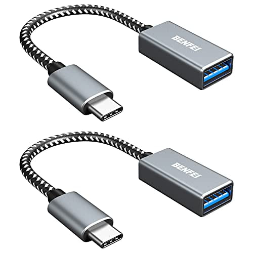 USB C to USB 3.0 Adapter, Benfei 2 Pack USB C to A Male to Female Adapter Compatible with MacBook 2019 2018 2017, Samsung Galaxy Note 8, Galaxy S8 S8+