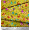 thumbnail image 2 of Soimoi Rayon Fabric Dot,Octopus & Jellyfish Ocean Decor Fabric Printed Yard 42 Inch Wide, 2 of 3