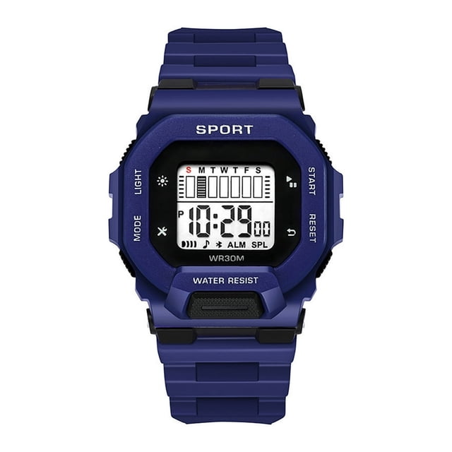 Student Watch LED Large Screen Waterproof Adjustable Multifunctional Comfortable to Wear Square Dial LED Digital Watch Daily Wear