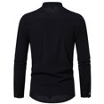 thumbnail image 4 of 2025 New Men's Solid Color Cotton Linen Long Sleeve Shirt, 4 of 5