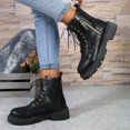 thumbnail image 5 of B91xZ Womens Wedge Boots Waterproof Plush Chelsea Bootie Chelsea Boot,Black 8, 5 of 5