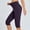Purple, variant on Summer Savings Clearance! PEZHADA Women's Knee Length Capri Leggings with Pockets for Casual Summer Yoga Workout Exercise Purple