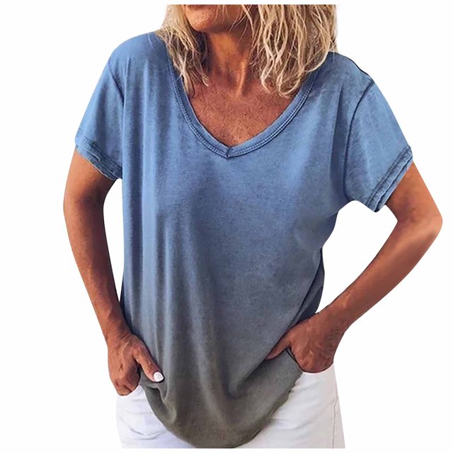 Birdeem T-Shirt Décontracté Polyvalent pour Femmes, Cool, Imprimé, Confortable, à Col en V, Coupe Ample