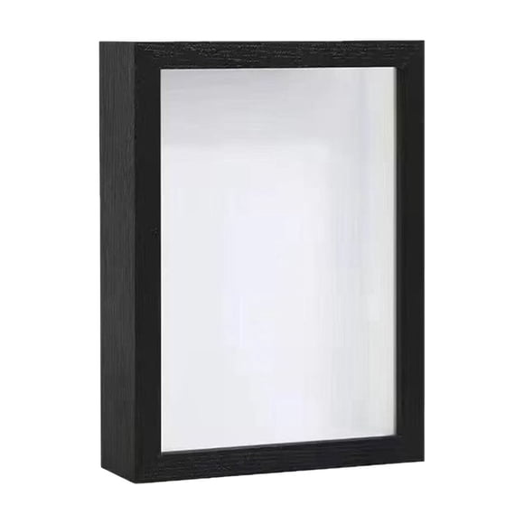 HOARBOEG 3D Shadow Box Frame for Dried Flowers - Black Wooden Deep Photo Display Case with Glass Front for DIY Crafts, Home Decor, Wedding Bouquet Preservation and Wall Mount Tabletop Display