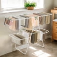 thumbnail image 2 of 2-Level Foldable Clothes Drying Rack with Height-Adjustable Wings, Free-Standing Laundry Rack Clothes Dryer, 33 Drying Rails, and Sock Clips, 2 of 7