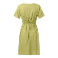 thumbnail image 4 of Fshaion Robe d'Été pour Femmes 2024 Grande Taille Vacances Col en V Boutons Taille Hauts Robe Liquidation à Moins de 10!, 4 of 5