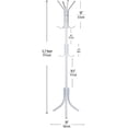 thumbnail image 3 of SUSUZI  5.7ft Metal Coat Rack Freestanding, 3-Tier Entryway Coat Tree with 12 Hooks, 60LBS Capacity Triangle Stable Stand for Bedroom Living Room Hallway, White, 3 of 8