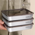 thumbnail image 3 of Box with Lid,Stainless Steel Containers with Lids 316L Stainless Steel Dumpling Box with Lid Freezer Box Food Grade Dumpling Preparation Tray Refrigerator Organizer Stainless Steel Wipes, 3 of 6