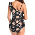 thumbnail image 3 of ZECATL Star Maternity Off Shoulder One Piece Swimsuit Flounce Floral Ruffled Pregnancy Bathing Suit Flower(M, 3 of 3