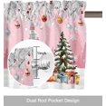 thumbnail image 3 of Christmas Gnome Valance Curtains for Kitchen Windows Winter Merry Christmas Tree Balls Rod Pocket Window Treatment Toppers for Kitchen/Living Room/Bedroom/Bathroom, 54" X 18", Pink, 3 of 5