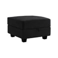 thumbnail image 1 of HONBAY Velvet Square Ottoman Module for Modular Sectional Sofa, Storage Footrest, Black, 1 of 4