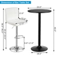 thumbnail image 2 of Gymax 3PCS Pub Table Set 24'' Round Bar Table & 2 Adjustable Bar Stools White, 2 of 10
