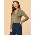 thumbnail image 3 of INSPIRE CHIC Women Short Soft Zip Up Faux Suede Biker Moto Jacket, 3 of 5