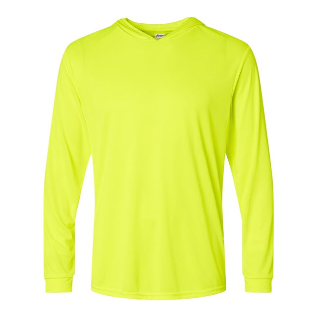 Paragon Mens Bahama Performance Hooded Long Sleeve T-Shirt, M, Safety Green