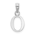 thumbnail image 1 of Diamond2Deal 14K White Gold Block Letter O Initial Pendant for Women, 1 of 6