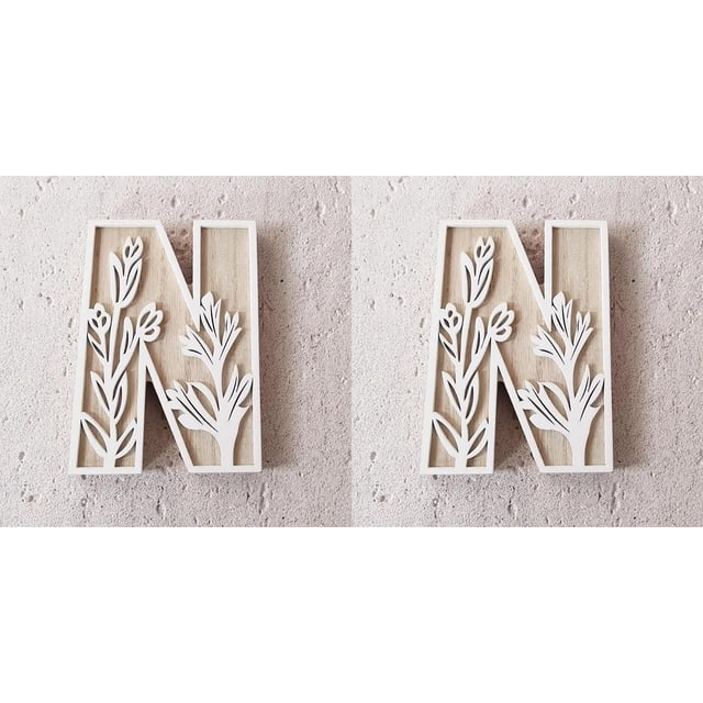 5 Inch Wooden Letters for Wall Decoration – for 's Room Craft Projects Name Signs Weddings and Home ,2 Pack