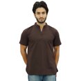 thumbnail image 1 of Atasi Kurta Court en Coton Brun pour Homme à Col Mandarin, Manches Mi-Longues, Tunique Décontractée-m, 1 of 6