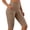 Khaki, variant on BLVB Biker Yoga Shorts with Pockets for Women High Waisted Athletic Running Workout Gym Knee Length Leggings Capri Pants
