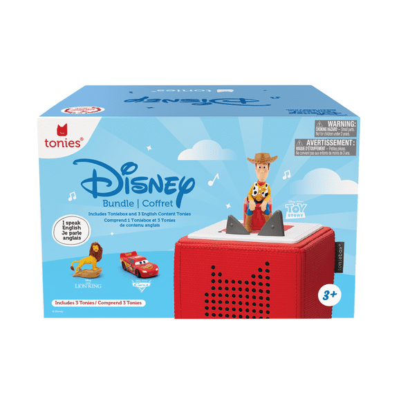 Toniebox Mon Premier Coffret Kit avec Toy Story, Lion King, Cars - Écoutez, apprenez et jouez - Rouge **Exclusivité Walmart**