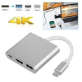 thumbnail image 1 of Adaptateur USB-C vers HDMI, Adaptateur 3 en 1 Type C vers HDMI 4K Câble Numérique et Port de Chargement USB-C et Port USB 3.0 avec Écran de Synchronisation Haute Résolution pour MacBook, Chromebook Pixel vers Écran de Télé, 1 of 1