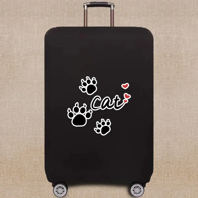 Travel Accessories Luggage Case Suitcase Dust Protective Cover 18-28 Inch Footprints Pattern Series Trolley Case Elastic Cover 8Footprints010 S