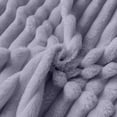 thumbnail image 4 of PRETXORVE Flannel Fleece Throw Blanket Warm and Soft Striped Couch and Bed Blanket Cozy Microfiber Ribbed Sofa for All Season, 4 of 7