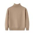 thumbnail image 1 of Dealovy Toddler Baby Sweaters Solid Color Pullover Basic Top Kids Fall High Neck Long Sleeve Cotton Blouses, 1 of 3