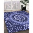 thumbnail image 3 of Ahgly Company Tapis d'Intérieur Lavable en Machine Carré Transitionnel Bleu Ciel, 5 Pieds Carré, 3 of 7