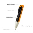 thumbnail image 4 of JJKBVCLO Voltage Tester/Non Voltage Tester 0 1000V AC Pen Flashlight Adjustable Sensitivity Voltage Detector AC Circuit Tester Tool LED Flashlight Pocket Clip (Orange), 4 of 4