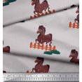 thumbnail image 2 of Soimoi Tissu en Velours Motif Cheval Enfants Tissu au Mètre 58 Pouces de Large, 2 of 3