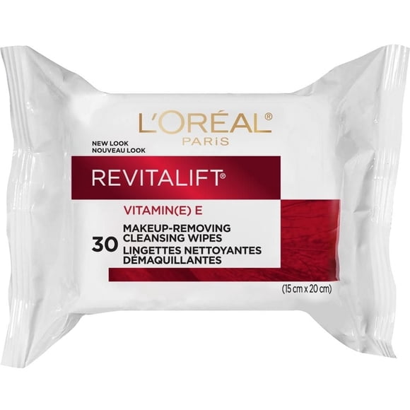 L'Oréal Paris Revitalift Lingettes Nettoyantes Démaquillantes, 30 lingettes
