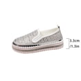 thumbnail image 4 of Silver Flats Shoes For Ladies Solid Rhinestone Round Toe Slip On Shallow Thick Sole Loafers Comfortable For Everyday Style And Easy Slip On Design Size 40, 4 of 9