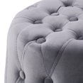thumbnail image 2 of CorLiving Lynwood Velvet Large Round Tufted Ottoman, 2 of 6