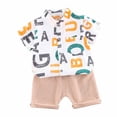 thumbnail image 2 of LSLJS Ensemble de Vêtements Décontractés pour Tout-Petit Enfant Bébé Garçon à Imprimé de Lettres à Manches Courtes avec Short, 2 of 5