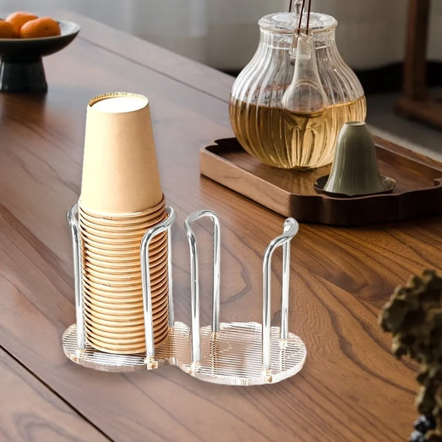 EGNMCR Ensemble d'Ustensiles de Cuisine, Porte-Gobelets en Papier Porte-Gobelets Jetables Support de Rangement en Acrylique pour Tasses Maison Porte-Gobelets pour Café Thé Porte-Gobelets de Rangement Multifonction Porte-Gobelets Jetables
