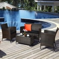 thumbnail image 3 of Costway 8PCS Rattan Patio Furniture Set Cushioned Sofa Chair Coffee Table Black, 3 of 9