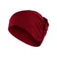 thumbnail image 1 of Women Solid Beading Hat Muslim Ruffle Cancer Chemo Hat Wrap Cap, 1 of 3