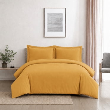 Swift Home Ensemble housse de couette unie ultra douce, Lit simple, Moutarde