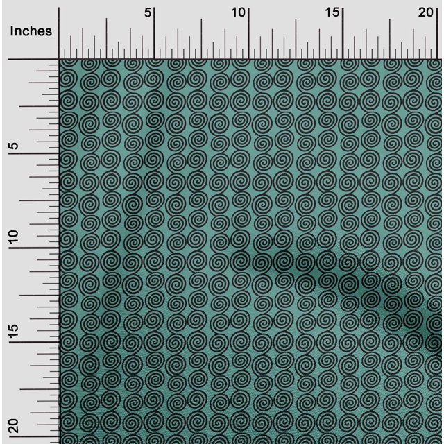 oneOone Cotton Cambric Fabric Spiral Block Print Sewing Fabric BTY 56 Inch Wide