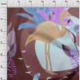 thumbnail image 3 of oneOone Polyester Spandex Chocolate Brown Fabric Tropical Abstract With Flamingo Sewing Material Print Fabric By The Yard 56 Inch Wide, 3 of 4