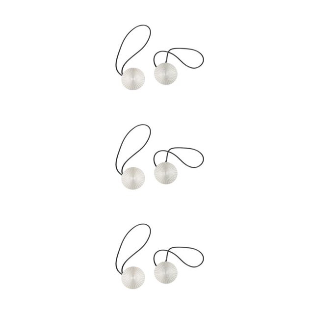 yingyy 1/2/3/5 2 Pieces Curtain Tieback Round Polyester Replacement Simple Style Household Kitchen Sunshade Drape Fixing Fastener Light Silver 3PCS