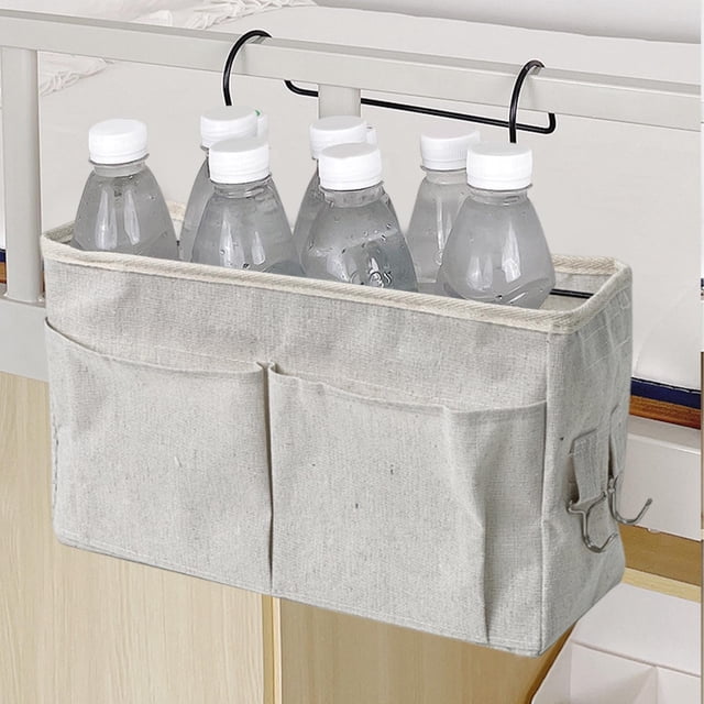 Birdeem Bedside Storage Organizer,Hanging Basket Shelf with Canvas Fabric and Metal Frame,for Bunk Beds and Home Use,Multiple Pockets Easy Installation Space Saver