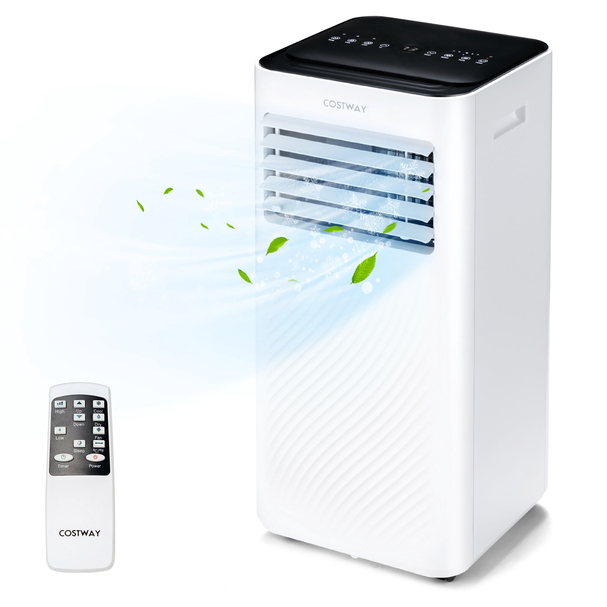 Costway climatiseur portable 10000 BTU 4-en-1 avec ventilateur frais, déshumidificateur et mode sommeil